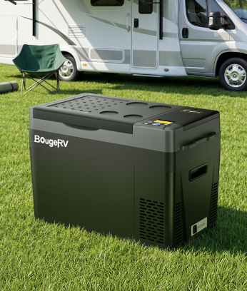 BougeRV CRPRO 29 litres 12V Réfrigérateur portable pour voiture Noir