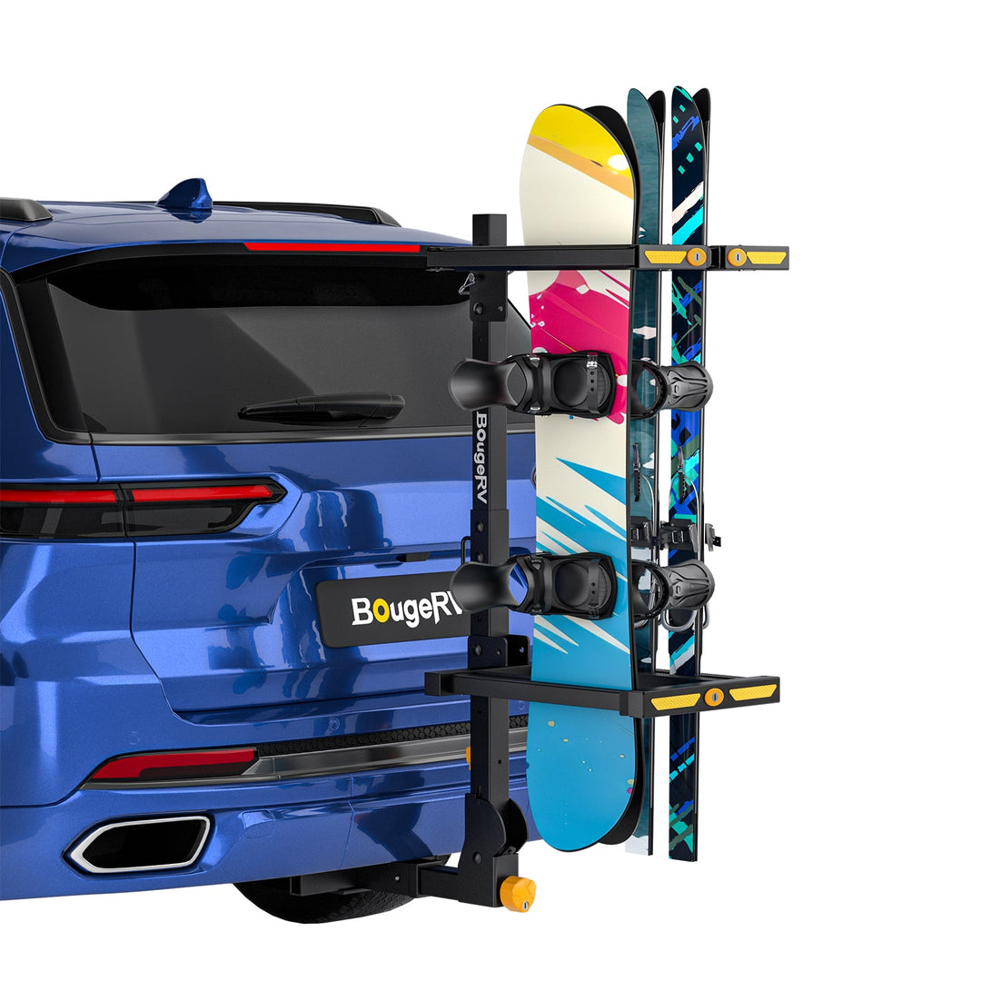 BougeRV Support de ski et de snowboard pour attelage avec protection antivol