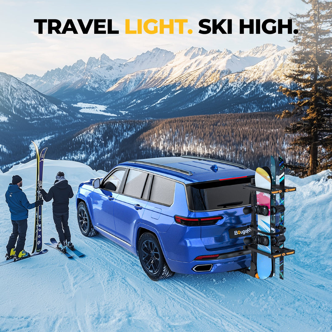 BougeRV Support de ski et de snowboard pour attelage avec protection antivol