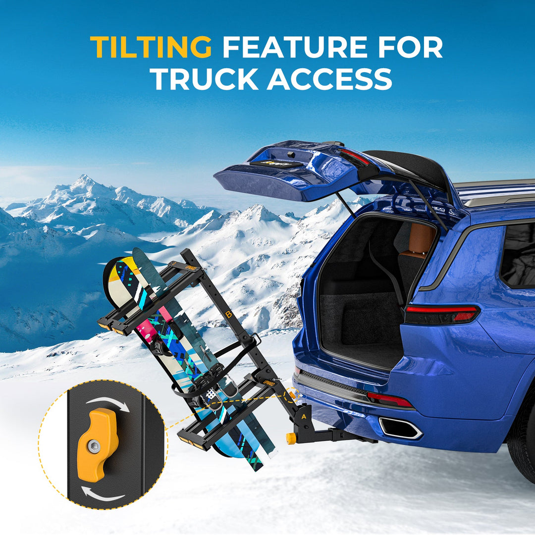 BougeRV Support de ski et de snowboard pour attelage avec protection antivol