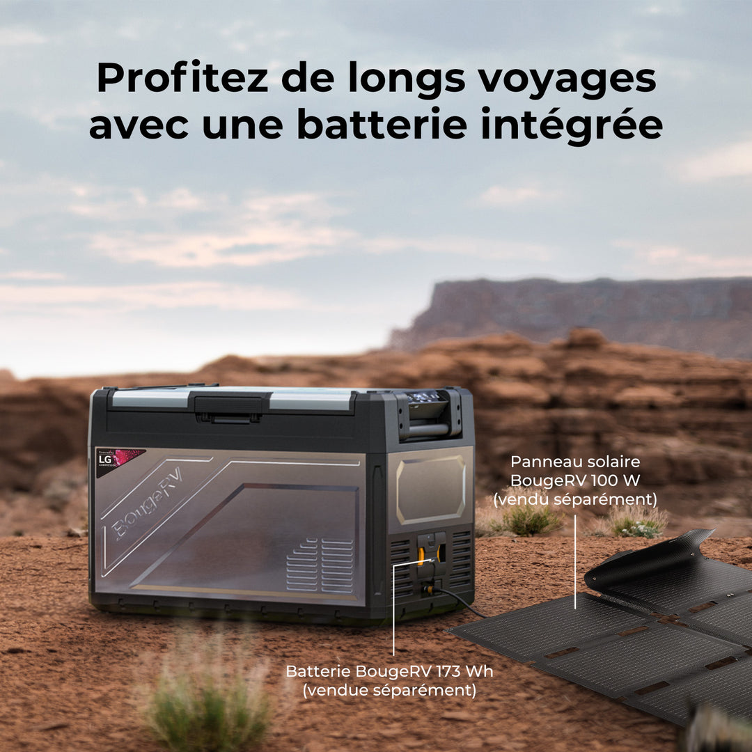 BougeRV Rocky2 52L Glacière à compresseur 12 V à deux zones pour voiture, réfrigérateur portable