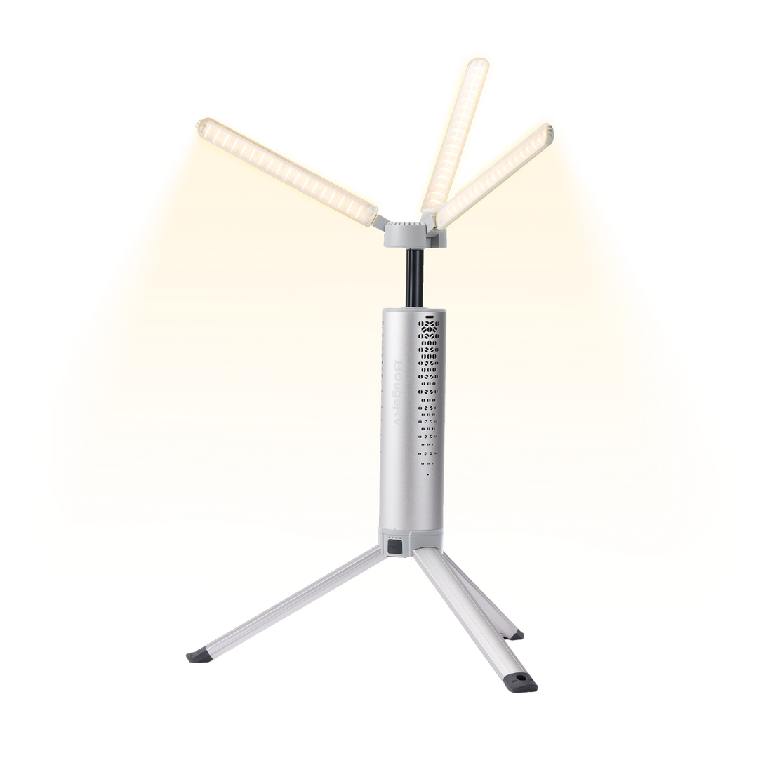 BougeRV Nouveau T1 Lampe de Camping Télescopique Portable (Argent)