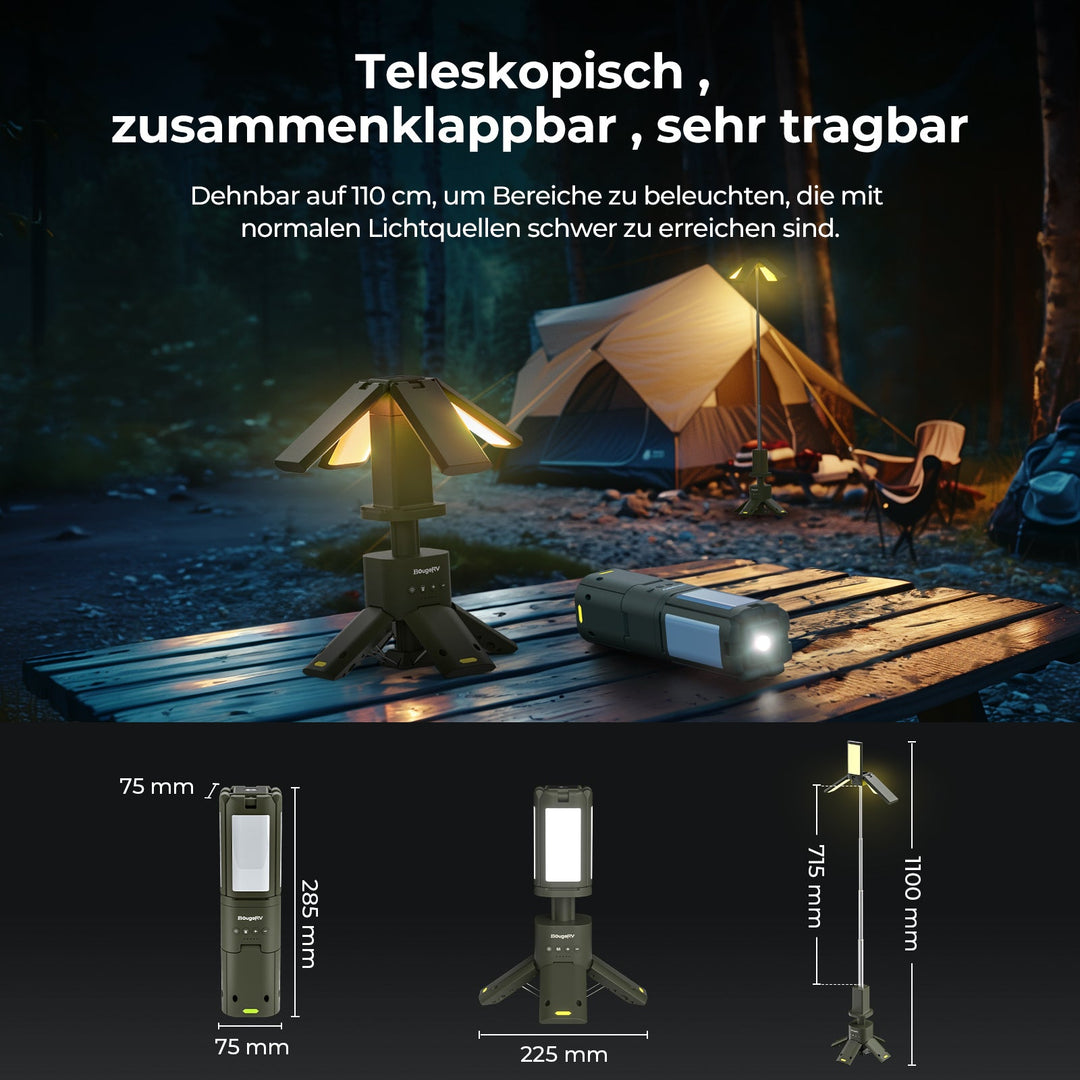 BougeRV Lampe de camping portable d'extérieur pliable