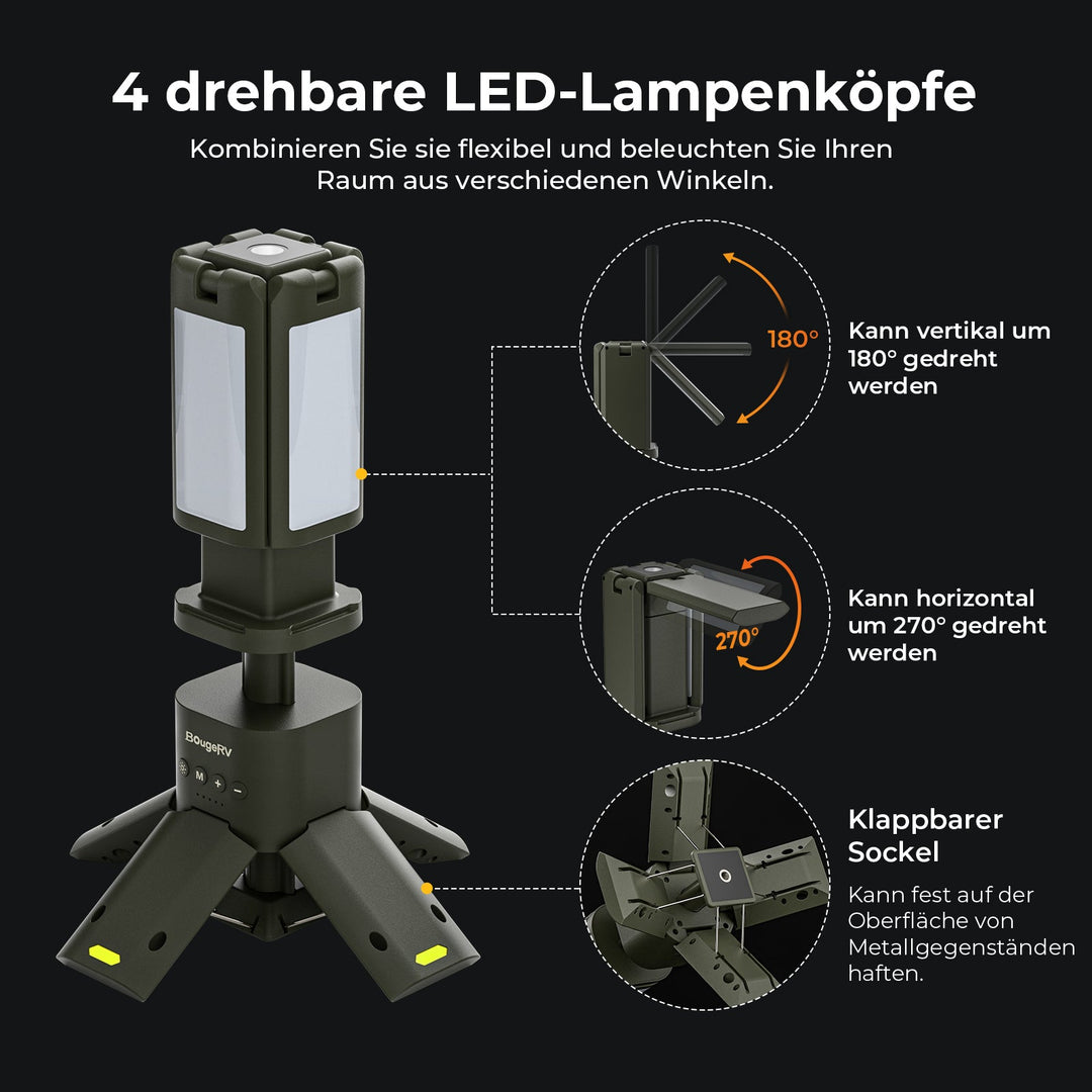 BougeRV Lampe de camping portable d'extérieur pliable