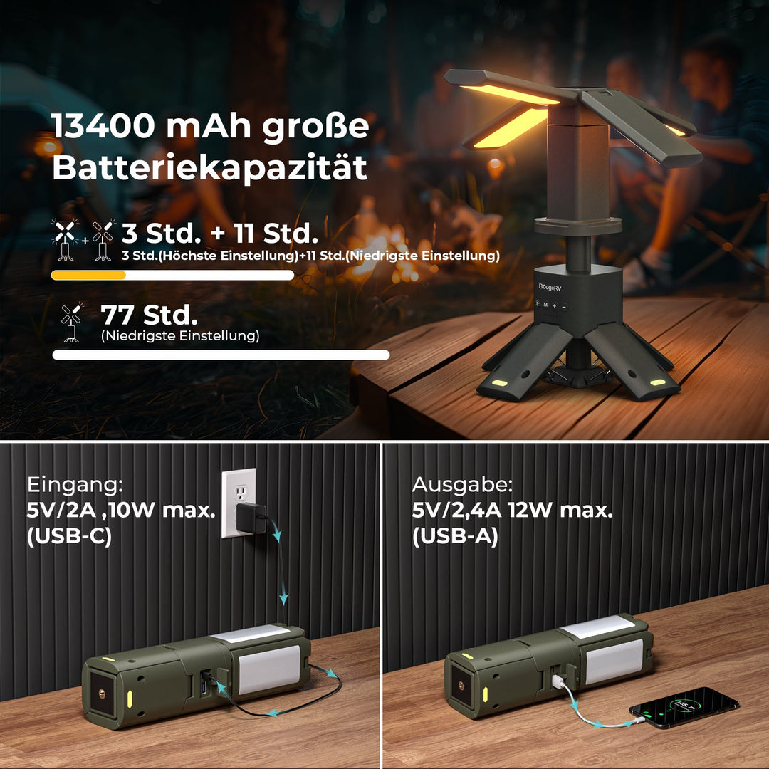 BougeRV Lampe de camping portable d'extérieur pliable