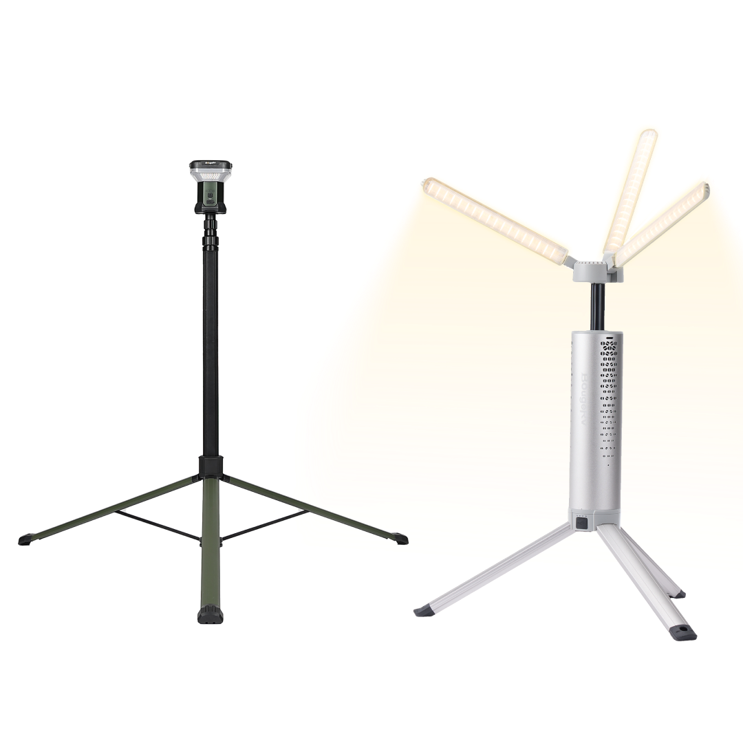 BougeRV Nouveau T1 Lampe de Camping Télescopique Portable (Argent)
