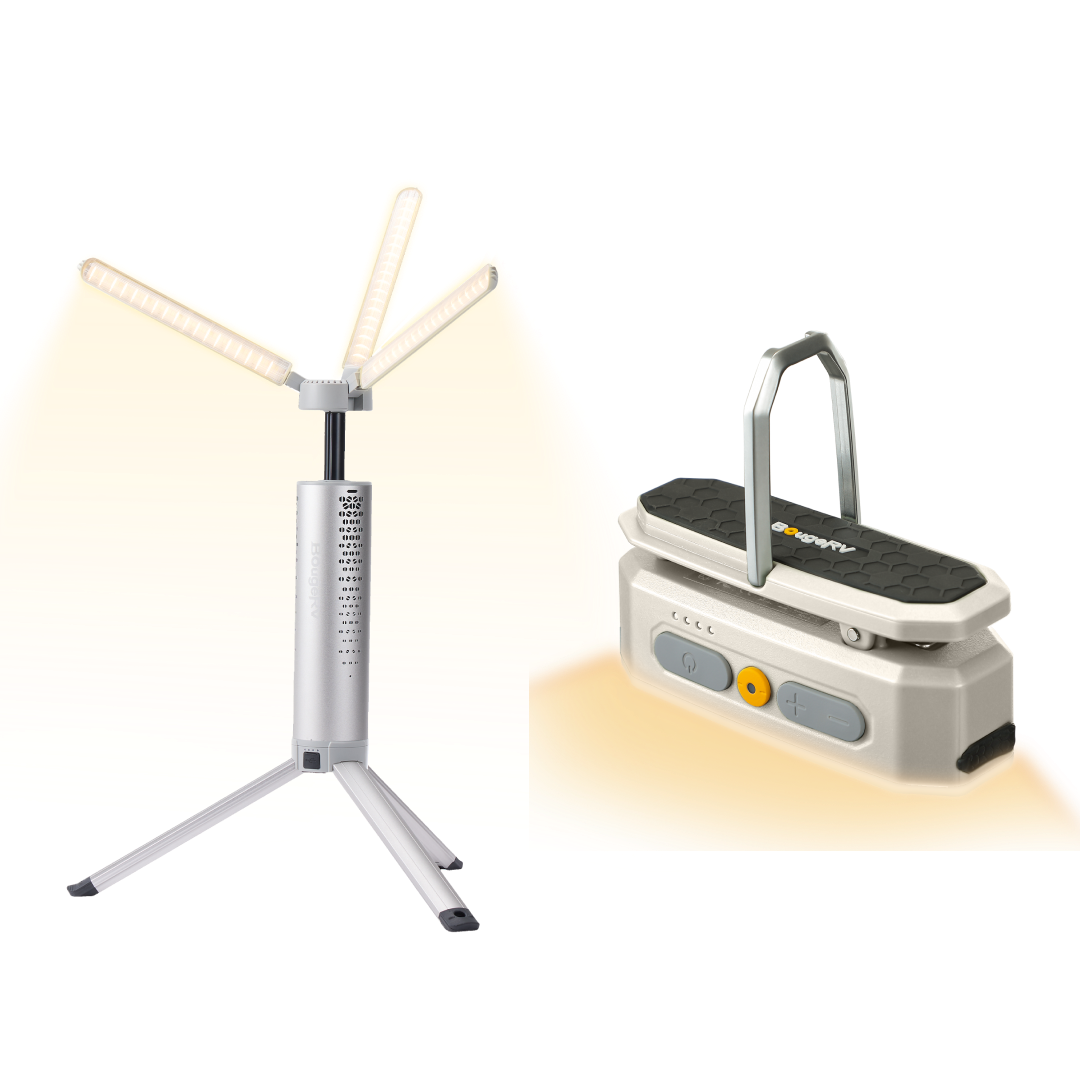 BougeRV Nouveau T1 Lampe de Camping Télescopique Portable (Argent)