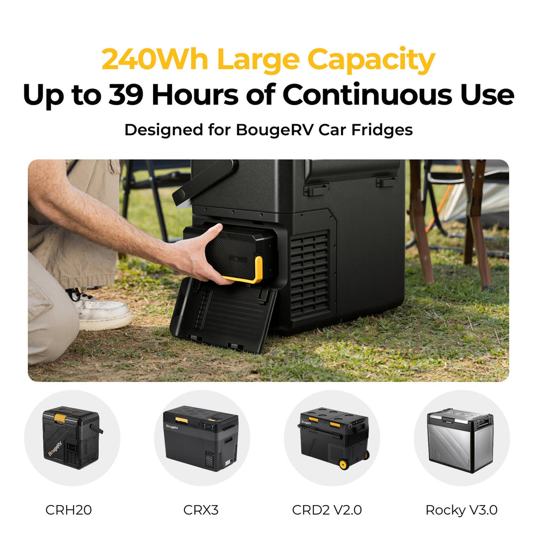 BougeRV New 240Wh Detachable Battery for CRH20/CRD2 V2.0/ROCKY V3.0 Portable Fridges