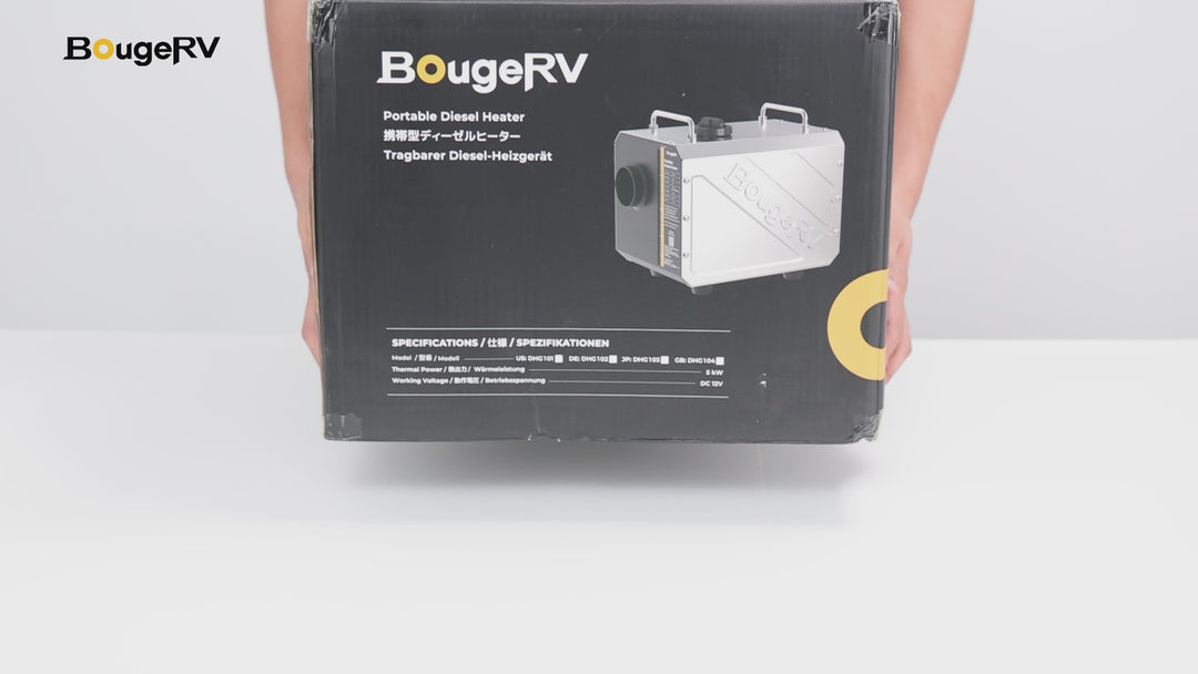 BougeRV Chauffage diesel portable 5 kW (Nouvelle version 2026)